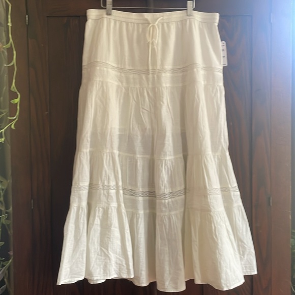 Nordstrom BP White Cotton Tiered Maxi Skirt - Picture 5 of 6